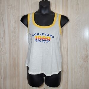 Boulevard Brewing Company 1985 Retro White Tank Top Sz Large